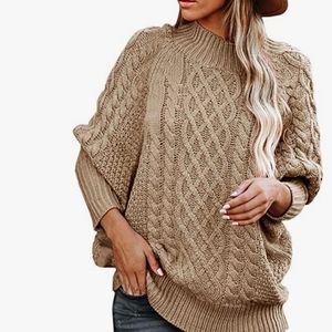 Chunky CableKnit Sweater  with Batwing Sleeve XL (Oversized Fit)